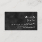 Schwarzes Tätowierstudio Visitenkarte (Rückseite)