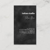 Schwarzes Tätowierstudio Visitenkarte (Rückseite)