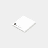 Schwarzes Tatzen-Druck-Rot-Herz Post-it Klebezettel (angewinkelt)