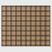 Schwarzes Taupe Thin Glen Karierte Muster Wrapping Geschenkpapier (Flach)