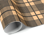 Schwarzes Taupe Thin Glen Karierte Muster Wrapping Geschenkpapier (Rolleneckpunkt)