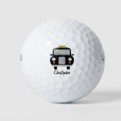 Schwarzes Taxi-Design Golfball (Vorderseite)