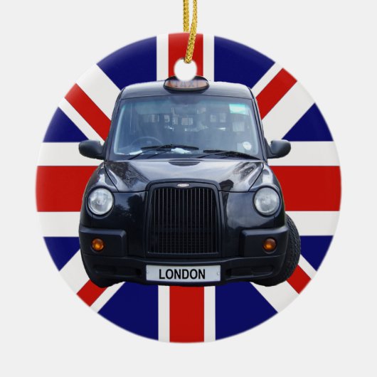 Schwarzes Taxi Londons Keramikornament (Vorne)