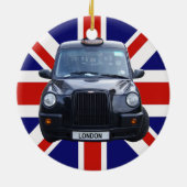 Schwarzes Taxi Londons Keramikornament (Hinten)