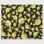 Schwarzes Taximuster Geschenkpapier (Flach)