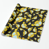 Schwarzes Taximuster Geschenkpapier (Ungerollt)