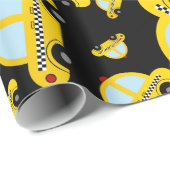 Schwarzes Taximuster Geschenkpapier (Rolleneckpunkt)