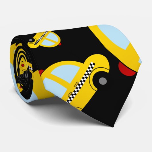 Schwarzes Taximuster Krawatte (Gerollt)