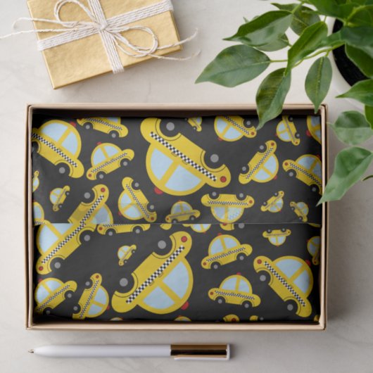 Schwarzes Taximuster Seidenpapier (Geschenk)