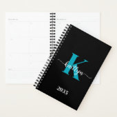 Schwarzes Teal-Monogramm Planer (Anzeige)