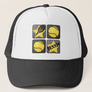 Schwarzes Tennis Truckerkappe