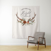 Schwarzes Terracotta floral rustikales Brautparty Wandteppich (Beispiel)