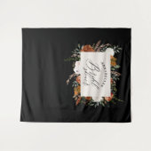 Schwarzes Terracotta floral rustikales Brautparty  Wandteppich (Vorderseite (Horizontal))