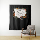 Schwarzes Terracotta floral rustikales Brautparty  Wandteppich (Beispiel)