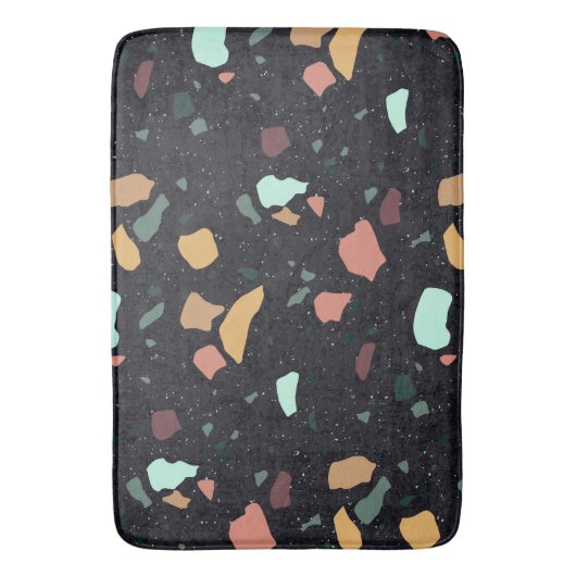 Schwarzes Terrazzo-Muster Badematte (Vorderseite Vertikal)