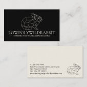 Schwarzes Tier Lowpoly Hunnenkaninchen Visitenkarte (Vorne/Hinten)