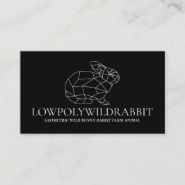 Schwarzes Tier Lowpoly Hunnenkaninchen Visitenkarte