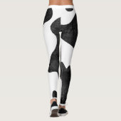 Schwarzes Tier-Typ-Fleck mit weißem Hintergrund Leggings (Rückseite)
