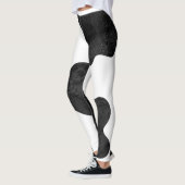 Schwarzes Tier-Typ-Fleck mit weißem Hintergrund Leggings (Links)