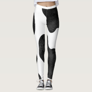 Schwarzes Tier-Typ-Fleck mit weißem Hintergrund Leggings