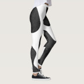 Schwarzes Tier-Typ-Fleck mit weißem Hintergrund Leggings (Rechts)