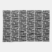 Schwarzes Tinten-Anschlag-Baum-Muster Geschirrtuch (Horizontal)