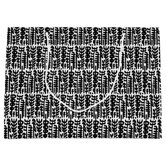 Schwarzes Tinten-Anschlag-Baum-Muster Große Geschenktüte (Vorderseite)