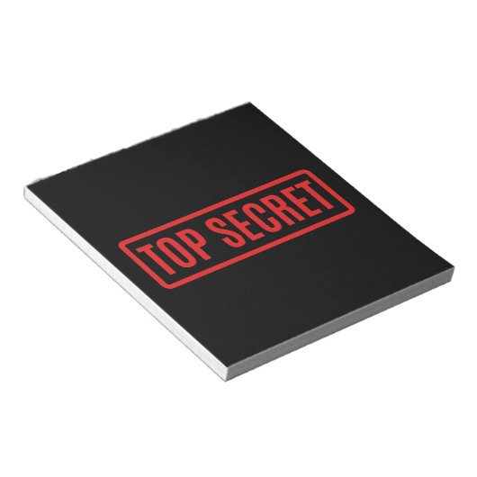 Schwarzes Top Secret Notizblock (angewinkelt)