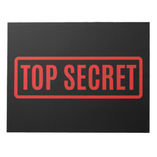 Schwarzes Top Secret Notizblock