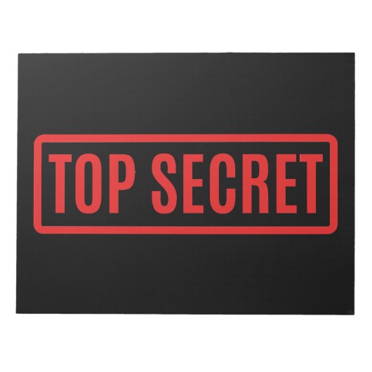 Schwarzes Top Secret Notizblock (Vorderseite)