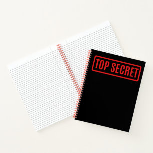 Schwarzes Top Secret Notizblock