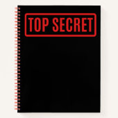 Schwarzes Top Secret Notizblock (Vorderseite)