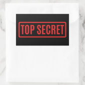 Schwarzes Top Secret Rechteckiger Aufkleber (Tasche)
