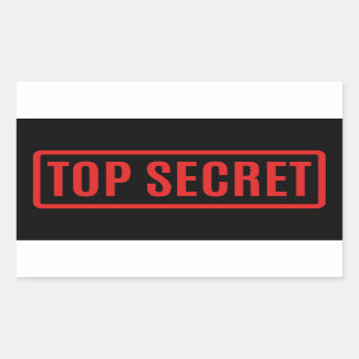 Schwarzes Top Secret Rechteckiger Aufkleber