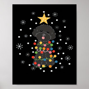 Schwarzes Toy-Pudel-Weihnachtsbaum Classic T-Shirt Poster