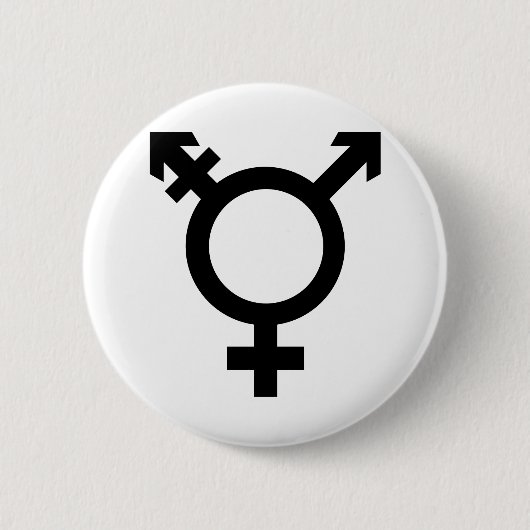 Schwarzes Transgender-Symbol Button (Vorderseite)