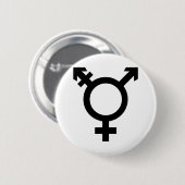 Schwarzes Transgender-Symbol Button (Vorne & Hinten)