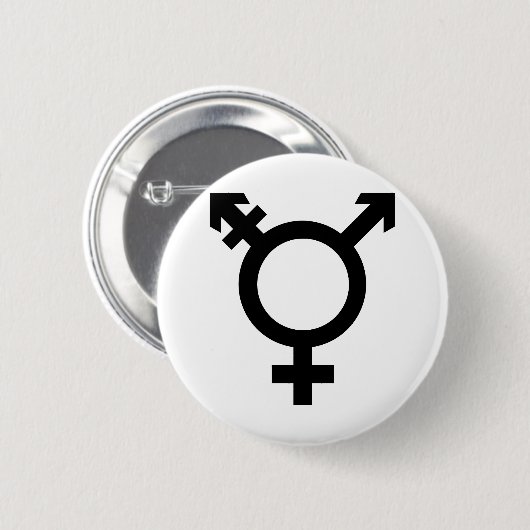 Schwarzes Transgender-Symbol Button (Vorne & Hinten)