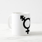 Schwarzes Transgender-Symbol Kaffeetasse (Vorderseite Links)