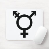 Schwarzes Transgender-Symbol Mousepad (Mit Mouse)