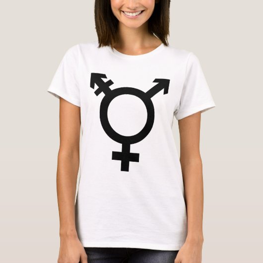 Schwarzes Transgender-Symbol T-Shirt (Vorderseite)