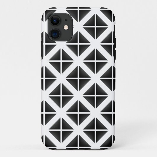 Schwarzes Trendy Triangle Muster Case-Mate iPhone Hülle (Rückseite)