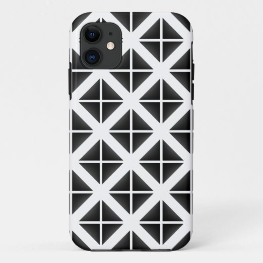 Schwarzes Trendy Triangle Muster Case-Mate iPhone Hülle (Rückseite)