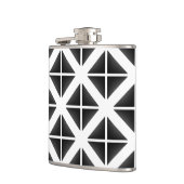 Schwarzes Trendy Triangle Muster Flachmann (Links)