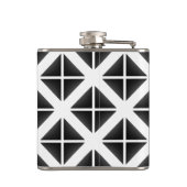 Schwarzes Trendy Triangle Muster Flachmann (Rückseite)