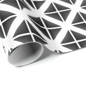 Schwarzes Trendy Triangle Muster Geschenkpapier (Rolleneckpunkt)