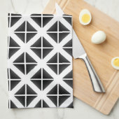 Schwarzes Trendy Triangle Muster Handtuch (Viertel Falte)