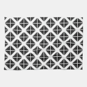 Schwarzes Trendy Triangle Muster Handtuch