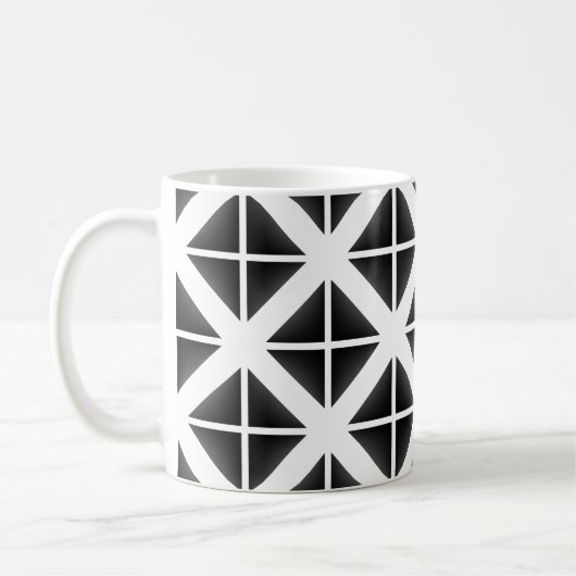 Schwarzes Trendy Triangle Muster Kaffeetasse (Links)