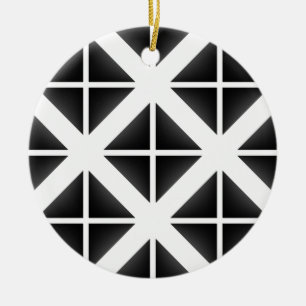 Schwarzes Trendy Triangle Muster Keramikornament